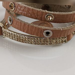 🖤3 for 25🖤Leather Crystal Studded Wrap Bracelet